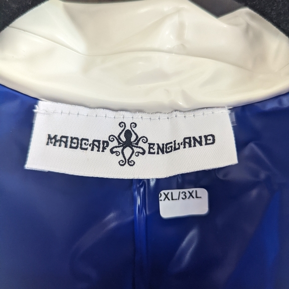 NEW Madcap England Mod Retro 60s Raincoat Rain Jacket Royal Blue - Picture 4 of 8